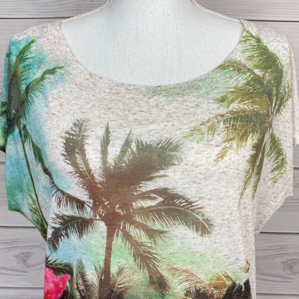 Express Tropical Theme Print Top SZ Small